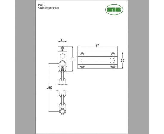 Хромированная цепь для двери Amig 1 CR DISPL – изображение 2