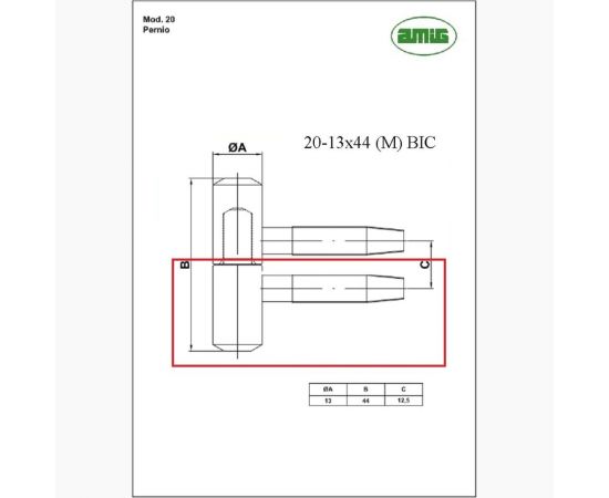 Ввертная петля Amig покрытие бихром, мама 20-13x44 (Н) BIC – изображение 2