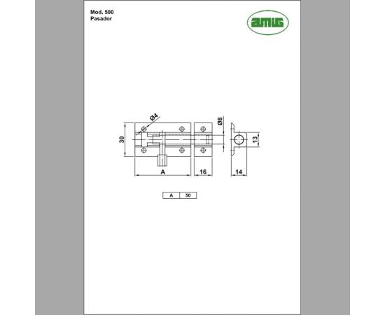 Задвижка Amig позолоченная 500-50 ORO – изображение 2