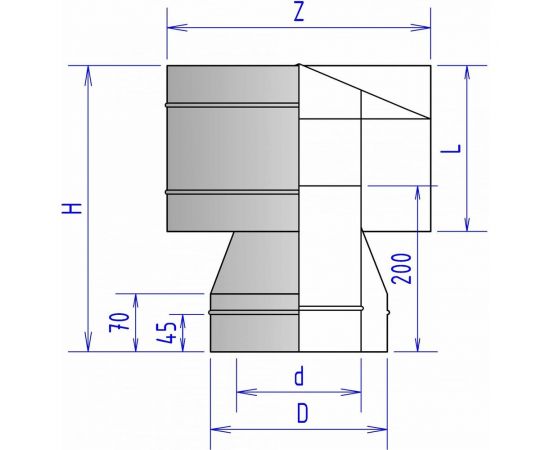 Дефлектор ФЕНИКС ДЫМОХОДЫ 2Д 115, 430 0.5, 200, 430 000000118 – изображение 2