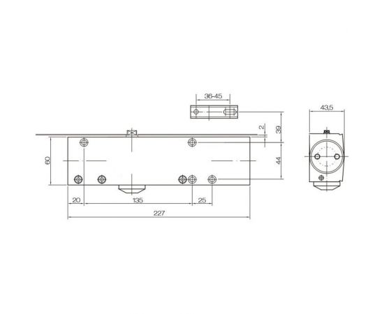 Доводчик DOORLOCK DL210 BC size 2-5 серебристый, с регулир. функциями тормоза открывания, усилия закрывания 75517 – изображение 2