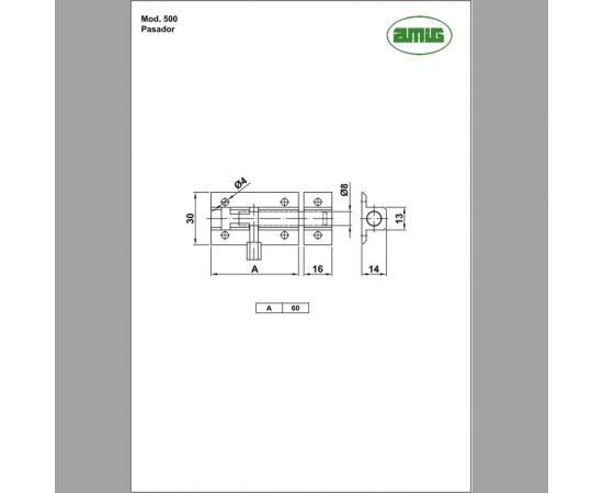 Задвижка Amig белая 500-60 – изображение 2