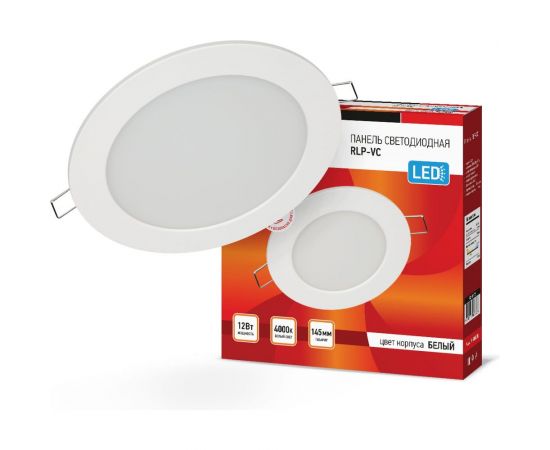 Светодиодная круглая панель IN HOME RLP-VC 12Вт 230В 4000К 960Лм 145мм белая IP40 4690612023366 – изображение 2