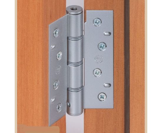 Барная пружинная петля одинарного действия ALDEGHI LUIGI SPA 101х80х30/17 мм, цвет: матовый хром, к-т: 2 шт + монтажный набор 88CS403 – изображение 2