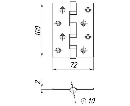 Универсальная петля AJAX 4B/P 100x70x2 AB бронза, пакет 38113 – изображение 2