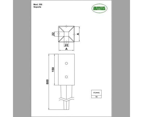 Опора для стойки Amig покрытие бихром 359-70 – изображение 3