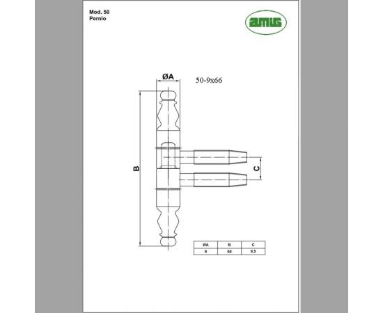 Ввертная петля Amig покрытие бронза 50-9x66 М – изображение 3