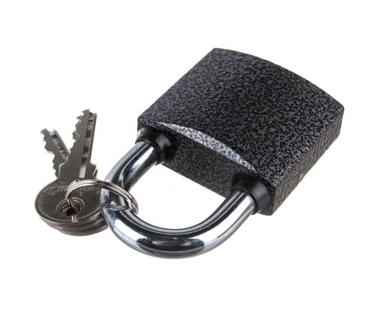 Навесной замок Bohrer ПД-50 дужка сталь 9 мм, 3 ключа корпус чугун 71010501 – изображение 3