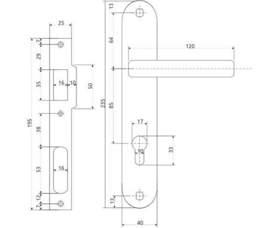 Врезной замок Apecs 2210/60-CR 17402 – изображение 4