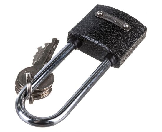 Навесной замок Bohrer ПД-32Д, удлинен. дужка, сталь, 5 мм, 3 ключа, корпус чугун 71015321 – изображение 4