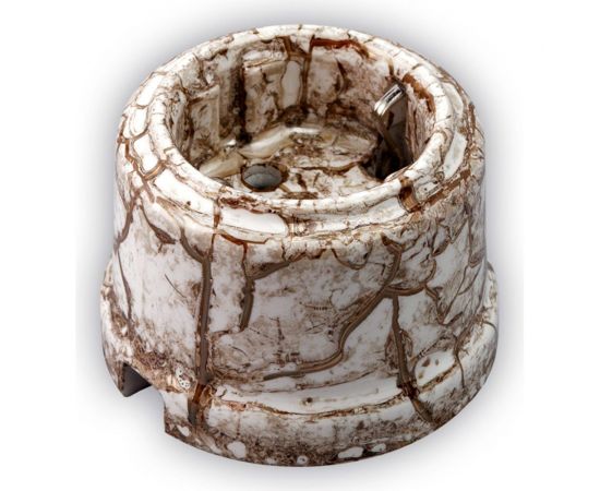 Розетка Retrika, ретро, керамическая, с заземляющим контактом, мрамор RS-80006 