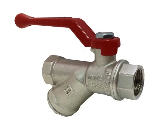 Шаровой кран с фильтром VALFEX PREMIUM для воды, 1/2"" ВР/ВР, рычаг VF.292.NR1.012.PREMIUM 