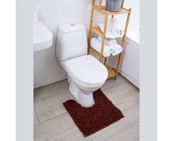 Коврик с вырезом AquaDomer ""Макароны"", 50х50 Light Сoffee шоколад L.Сoffee5050 