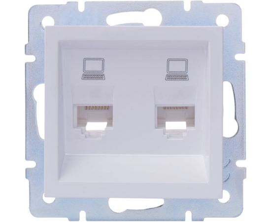 Двойная компьютерная розетка Lezard VESNA белая 742-0288-141 