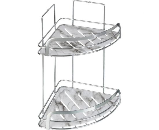 Полка для ванной комнаты Fora Marble угловая, двойная FOR-MAR02-U 
