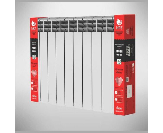 Биметаллический радиатор НРЗ серия ПРОФИ 500/100 10 секций 4603335720726 – изображение 2