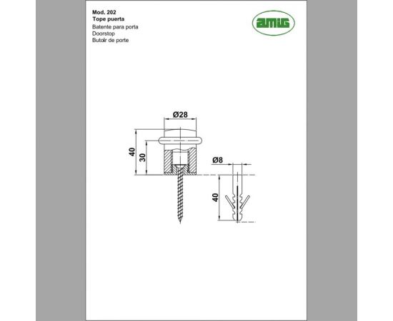 Дверной стопор Amig антик/черный 202-28 A – изображение 2