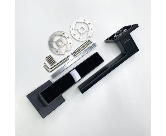 Ручка на раздельном тонком цинковом основании ABRISS R21.120 MBP/BL (матовый черный/черная вставка) 30051 – изображение 2