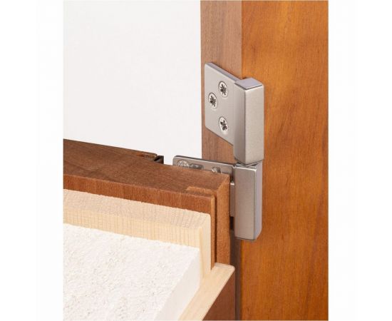 Дверная петля ALDEGHI LUIGI SPA накладная 38х32х12 мм, цвет: матовый хром, к-т: 1 шт. + монтажный набор 143CS032_Q – изображение 2