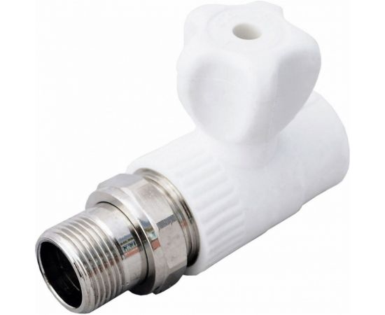 Радиаторный кран ПОЛИТЭК 25x1/2 прямой PPR, белый (25/75), 9999012512 – изображение 2