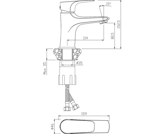 Смеситель для раковины OLIVES SIERRA 14100SR – изображение 2