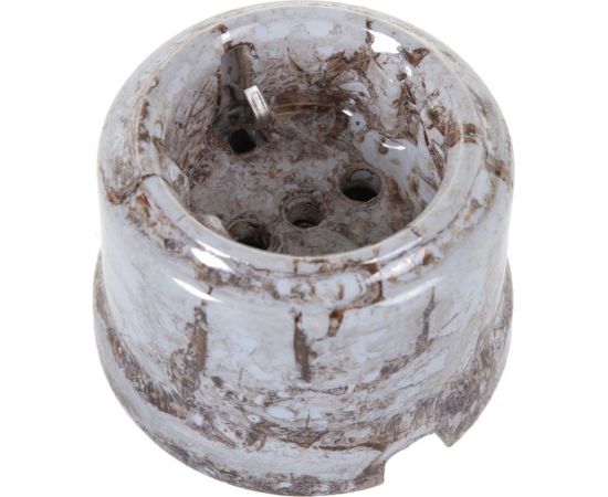 Розетка Retrika, ретро, керамическая, с заземляющим контактом, мрамор RS-80006 – изображение 2