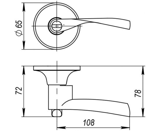 Ручка защелка AJAX 6010 PB-E кл./фик. золото 39515 – изображение 2