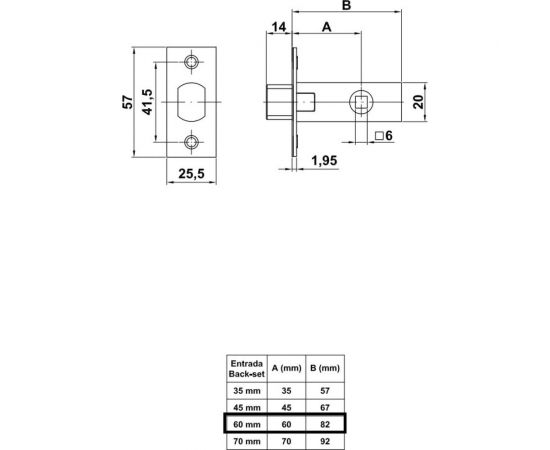 Задвижка под ручку Amig покрытие никель 126-60 NI – изображение 2