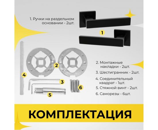 Ручка на раздельном тонком цинковом основании ABRISS R21.120 MBP/BL (матовый черный/черная вставка) 30051 – изображение 3