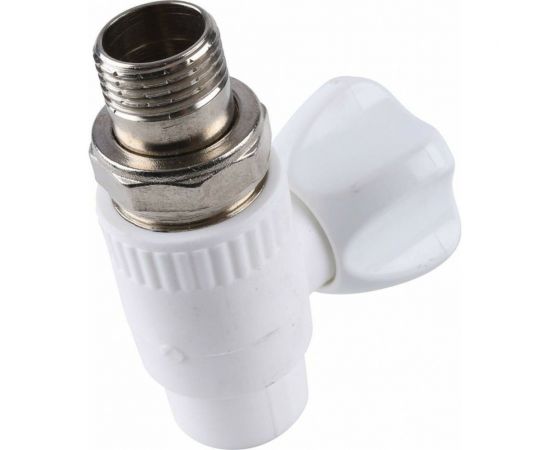 Радиаторный кран ПОЛИТЭК 25x1/2 прямой PPR, белый (25/75), 9999012512 – изображение 3