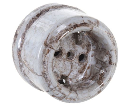 Розетка Retrika, ретро, керамическая, с заземляющим контактом, мрамор RS-80006 – изображение 3