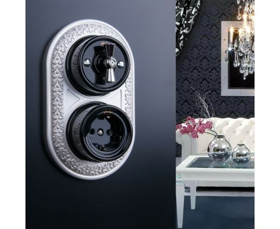 Переключатель одноклавишный W5612008 WERKEL черный Ретро a051454 – изображение 3