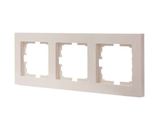 3-ая горизонтальная рамка Lezard VESNA без вставки, крем 742-0300-148 – изображение 3