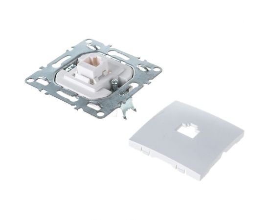Компьютерная 1-местная розетка STEKKER RJ-45, механизм, серия Эрна, белый PST00-9107-01 39314 – изображение 3