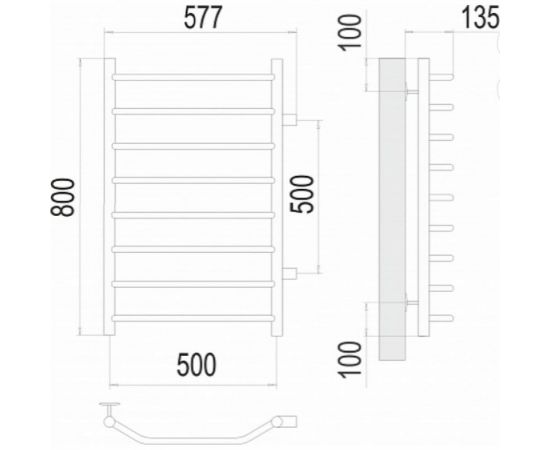 Полотенцесушитель Terminus Виктория П8 500x800 бп500 4670078530110 – изображение 3
