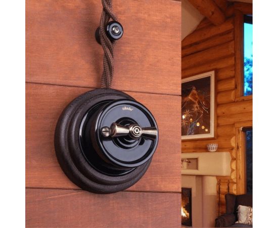 Переключатель одноклавишный W5612008 WERKEL черный Ретро a051454 – изображение 4