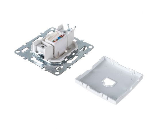 Компьютерная 1-местная розетка STEKKER RJ-45, механизм, серия Эрна, белый PST00-9107-01 39314 – изображение 4