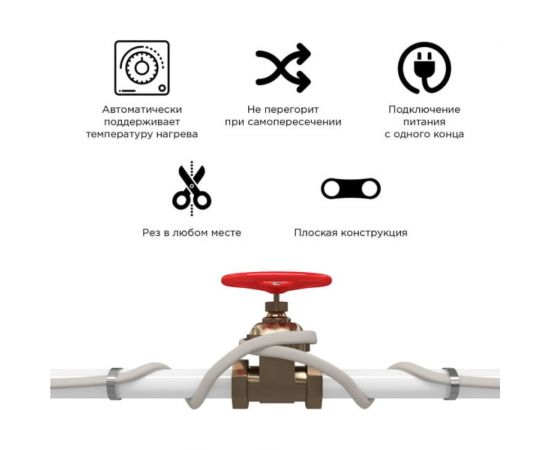 Греющий саморегулирующийся кабель PROCONNECT SRL16-2, неэкранированный, 16 Вт/1 м, 50 м 51-0208 – изображение 4