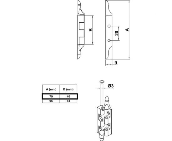 Мебельная петля Amig (покрытие бронза; универсальная) 557-79х40 A – изображение 4