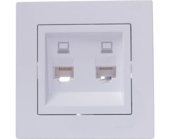 Двойная компьютерная розетка Lezard VESNA белая 742-0288-141 – изображение 5