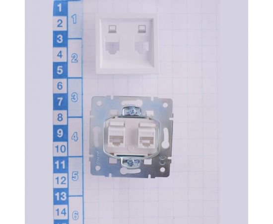 Двойная компьютерная розетка Lezard VESNA белая 742-0288-141 – изображение 6