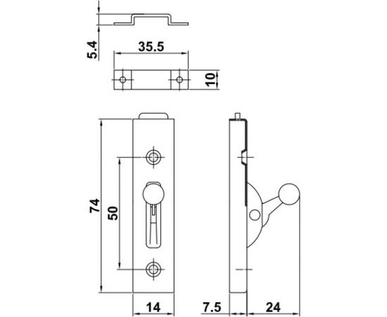 Нижняя задвижка Amig покрытие латунь 425-75 – изображение 6