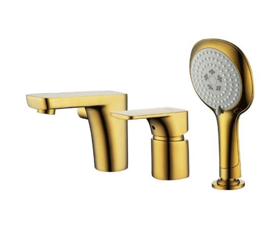 Смеситель на борт ванны D&K врезной золото DA1434903 