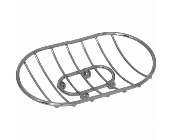 Мыльница на ножках Рыжий кот овальная, хром, металл CHR-481 310759 