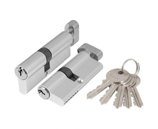 Цилиндровый механизм Ajax AZ102/60 mm (25+10+25), CP хром, 5 кл. 43861 