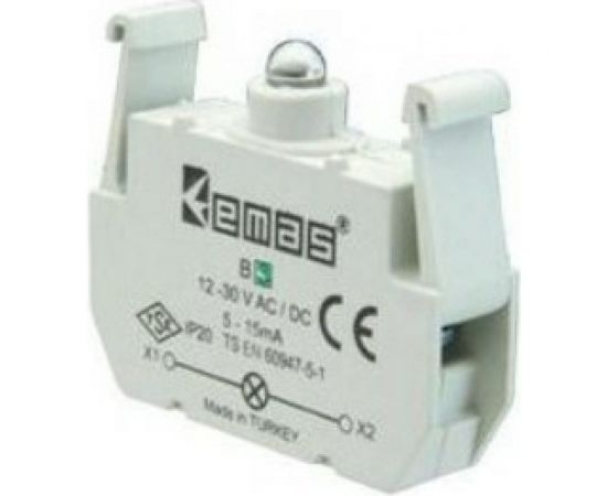 Блок-контакт Emas подсветки B6 с красным светодиодом, серия B, 12-30В AC/DC B6 