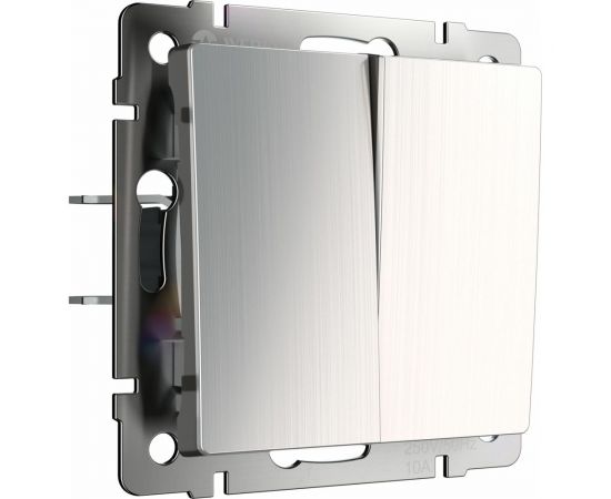 Двухклавишный проходной выключатель WERKEL W1122002 глянцевый никель a051085 