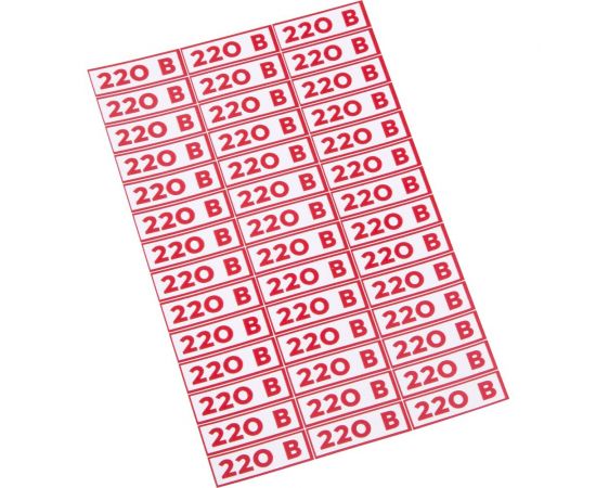 Наклейка знак электробезопасности 220В REXANT 10x30 мм 210 шт 56-0007 