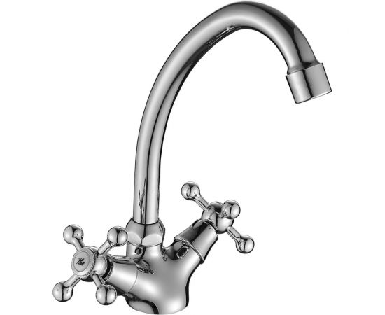 Двуручный смеситель для кухни Decoroom с высоким повортным изливом DR54028 
