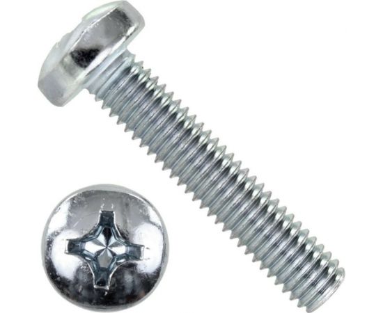 Винт BEFAST DIN 7985, полусфера, полная резьба, покрытие цинк, 6х10, 50 шт. 7985F0601050S 